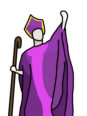 Purple robed figure